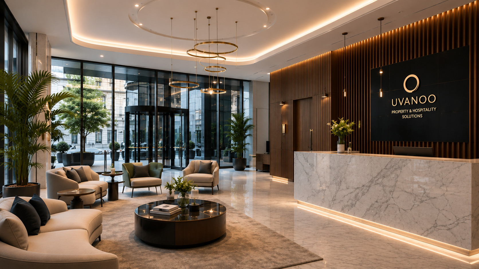 Luxury hotel lobby